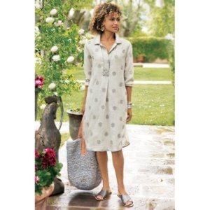 Soft Surroundings Paisley Park Peacock Feather Embroidered Tunic Shirt D…